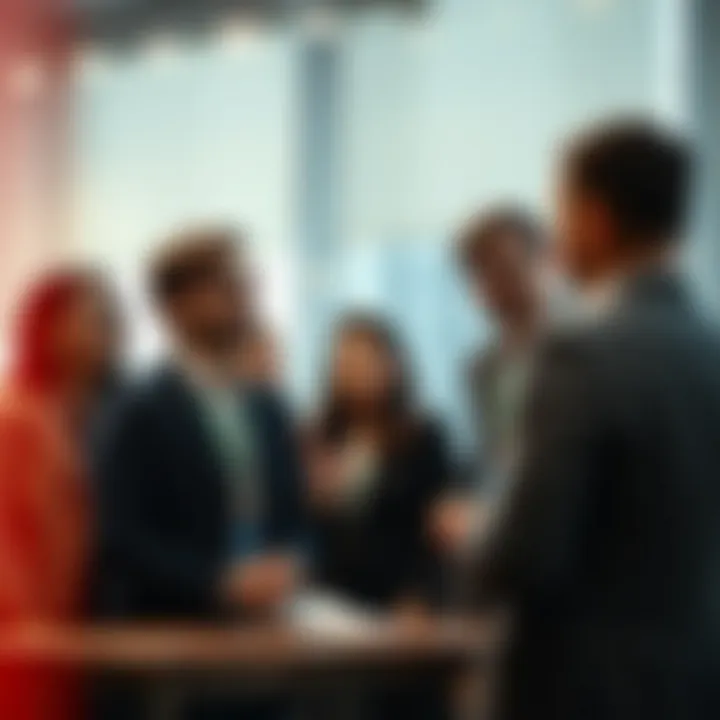 A group discussion among finance graduates exploring career opportunities