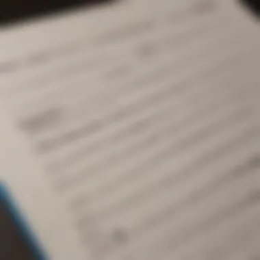 Close-up of a checklist for VA loan documents