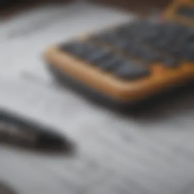 A close-up of a financial calculator and documents