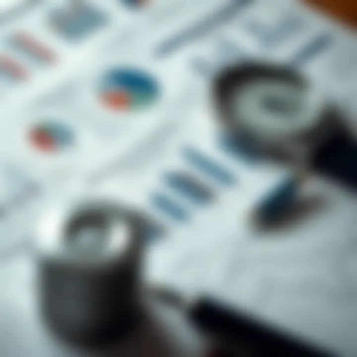 Financial Insights and Analysis Close-up of financial documents with charts