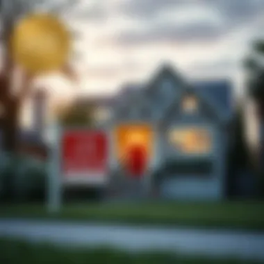 A picturesque view of a house with a 'For Sale' sign in front