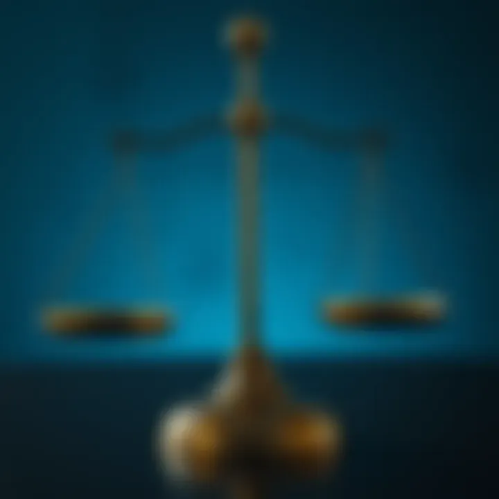 A balance scale representing creditor-debtor relationships