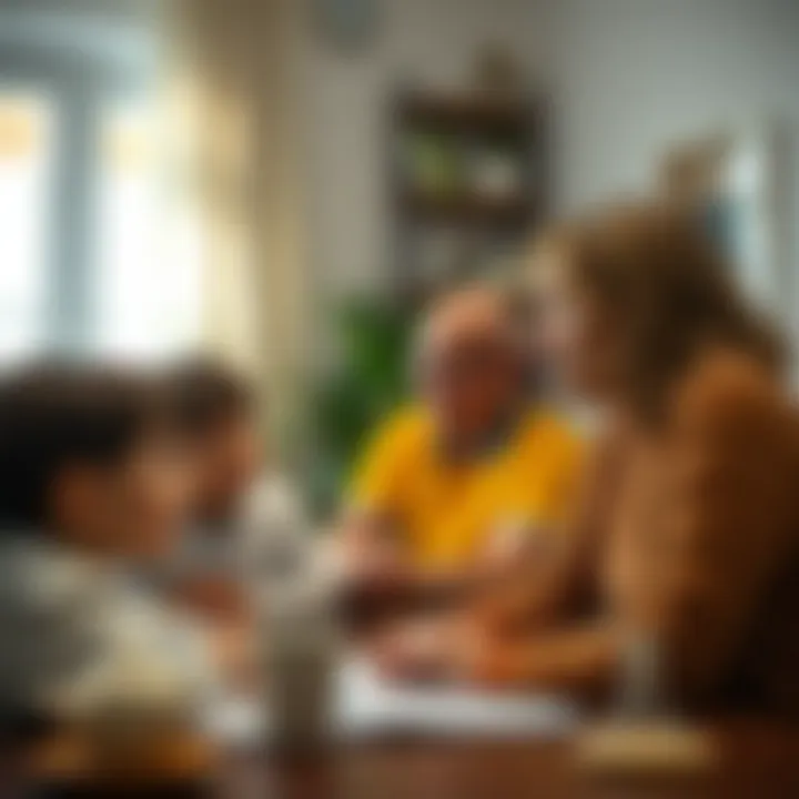 A family discussing child custody arrangements