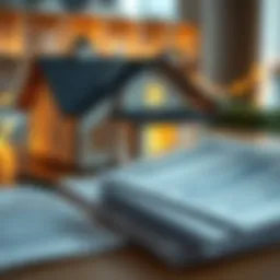 Illustration of a house with financial documents related to disability income