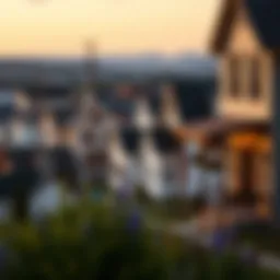 A picturesque landscape of a small town in America showcasing affordable housing